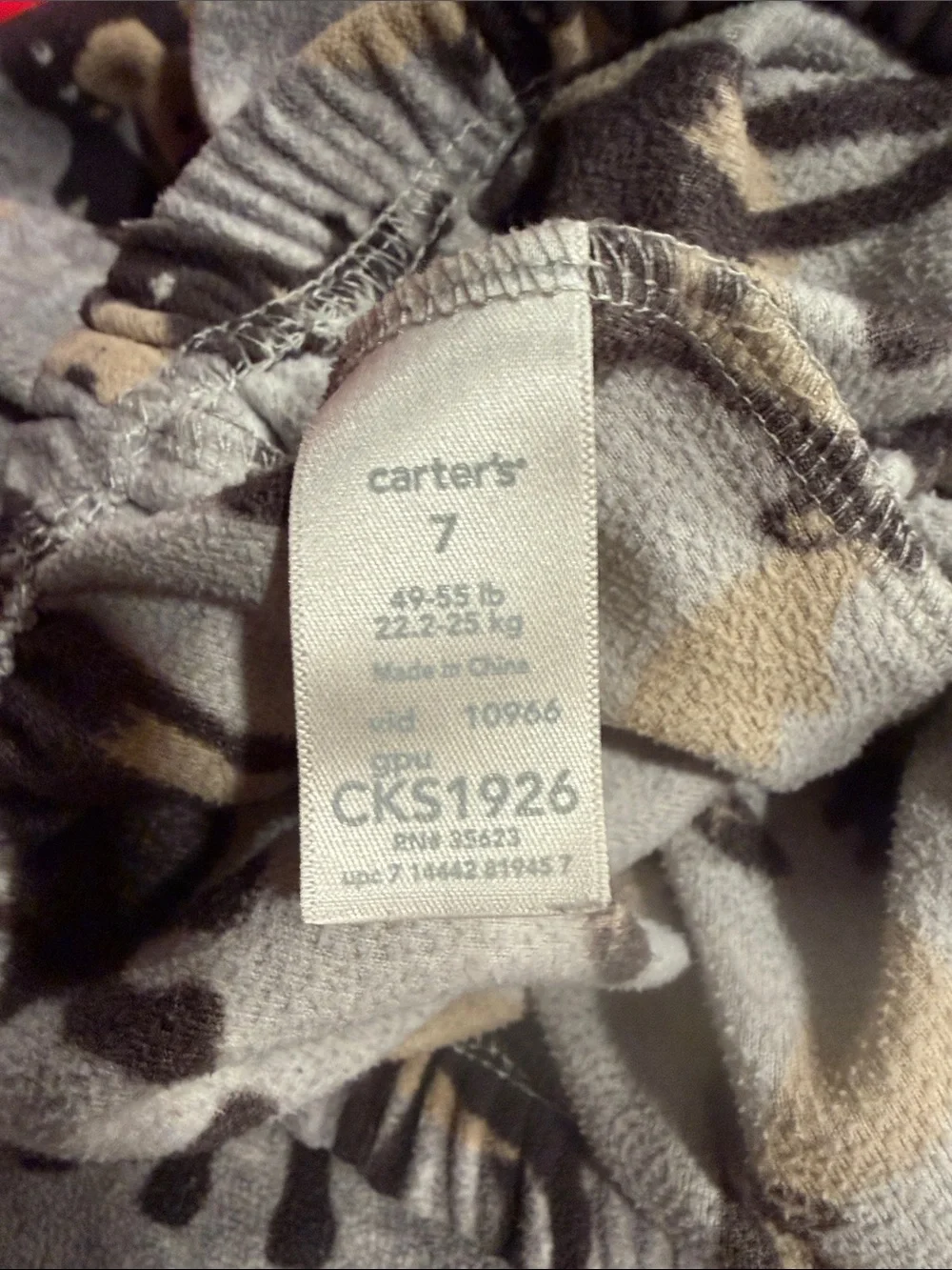 Carters Red Moose Graphic Kids Pajama Set size 7